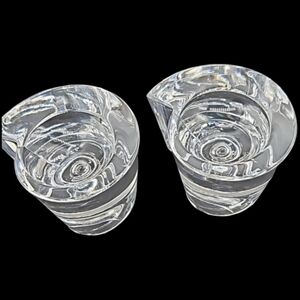 Miller Rogaska lead crystal taper candlestick holders spiral design